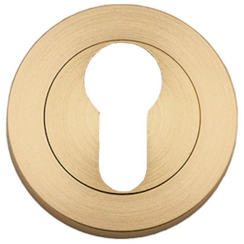 Escutcheon Euro Concealed Fix Round Pair Brushed Brass D52xP10mm - Satin Brass