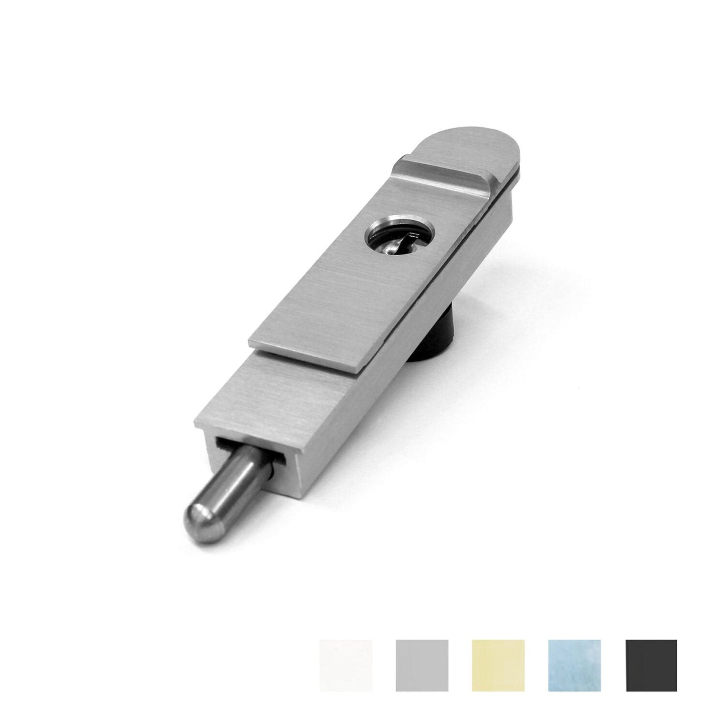 DM 100mm dropbolt, keyed, chrome