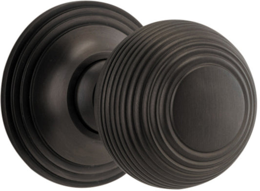 Door Knob Guildford Rose Round Concealed Fix Pair Signature Brass D52xP78mm BPD61mm