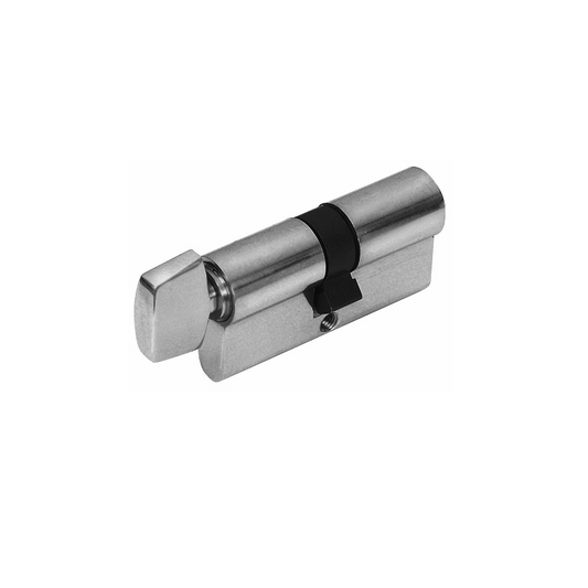 Euro Cylinder & Turn, 70mm Length 5 Pin - Satin Brass