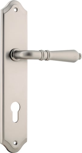 Door Lever Sarlat Shouldered Euro Pair Satin Nickel CTC85mm L111xP55mm BPH250xW48mm