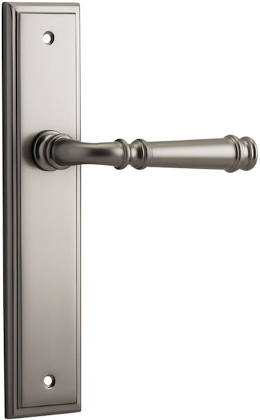 Door Lever Verona Stepped Latch Pair Satin Nickel L122xP59mm BPH237xW50mm
