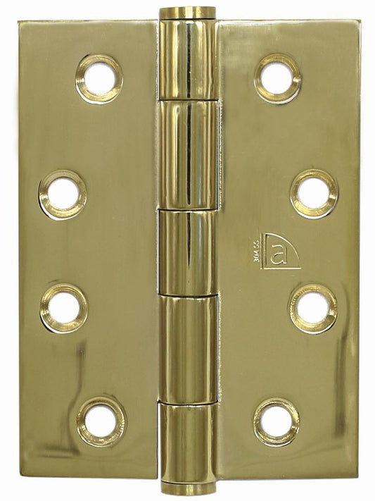 Butt Hinge Fixed Pin inc screws PVD PB 100x75x2.5mm - PVD Brass