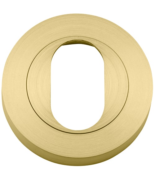 Escutcheon Oval Round Pair Brushed Gold PVD D52xP10mm