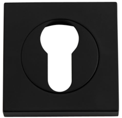 Escutcheon Euro Concealed Fix Square Pair Matt Black H52xW52xP10mm