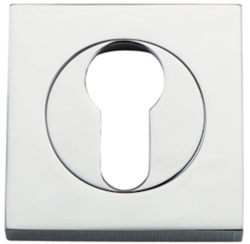 Escutcheon Euro Concealed Fix Square Pair Polished Chrome H52xW52xP10mm - Pol Chrome