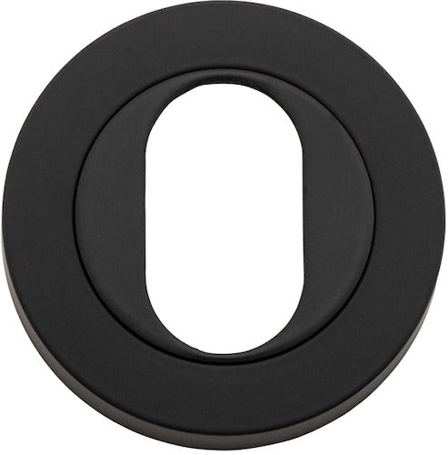 Escutcheon Oval Round Pair Matt Black D52xP10mm