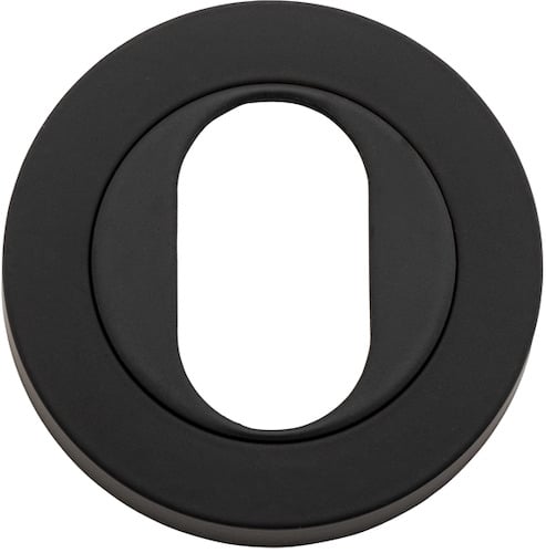 Escutcheon Oval Round Pair Matt Black D52xP10mm
