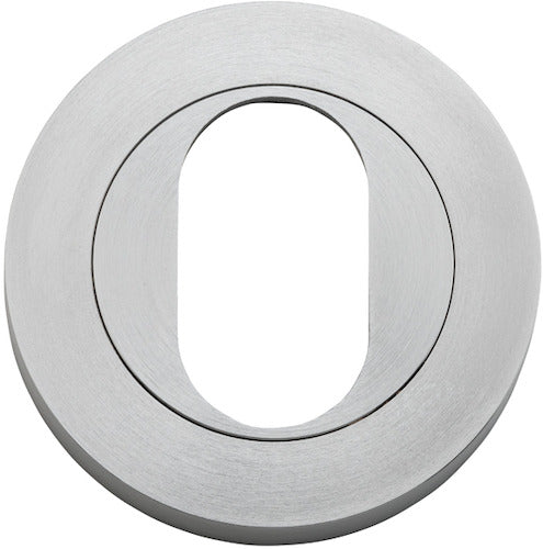 Escutcheon Oval Round Pair Brushed Chrome D52xP10mm
