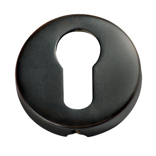 Escutcheon Sheet Brass Euro Antique Copper D50xP10mm - Ant Copper