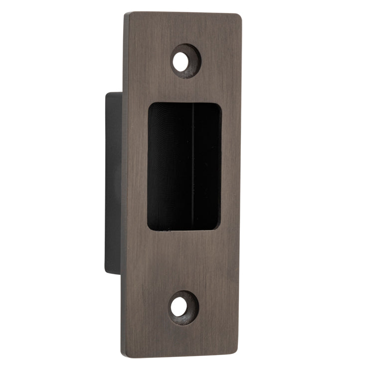 Sliding Door Edge Pull Rectangular Signature Brass H76xW28mm - Sig brass/Ant Brass