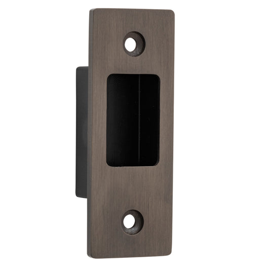 Sliding Door Edge Pull Rectangular Signature Brass H76xW28mm - Sig brass/Ant Brass