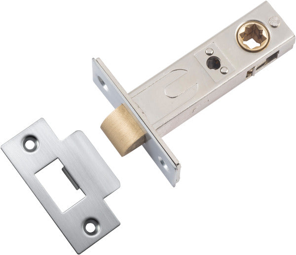 Tube Latch Split Cam 'T' Striker Brushed Chrome Backset 60mm