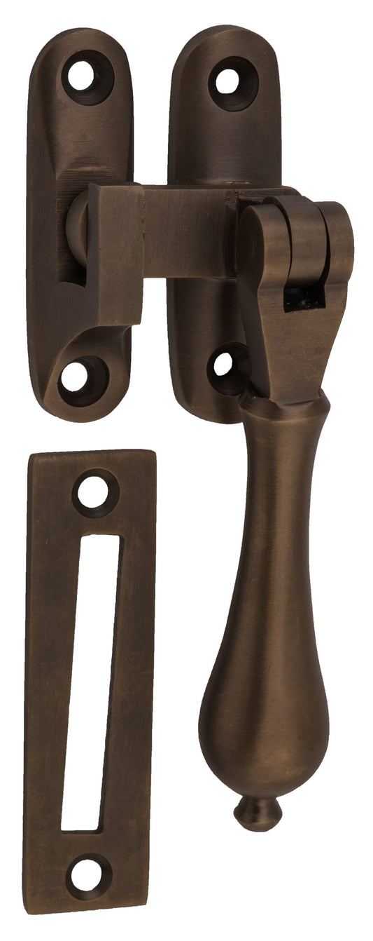 Casement Fastener Teardrop Antique Brass W40xP30mm Drop 95mm