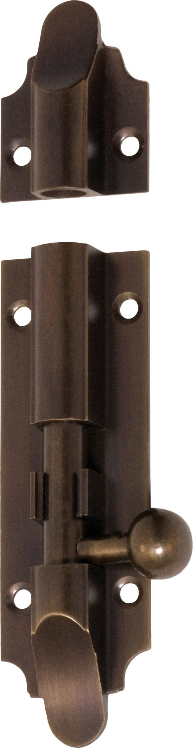 Barrel Bolt Victorian Antique Brass L100xW32mm Bolt 9mm