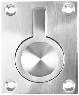 Square Flush Ring  Polished PSS 45x62mm - Stainless Steel