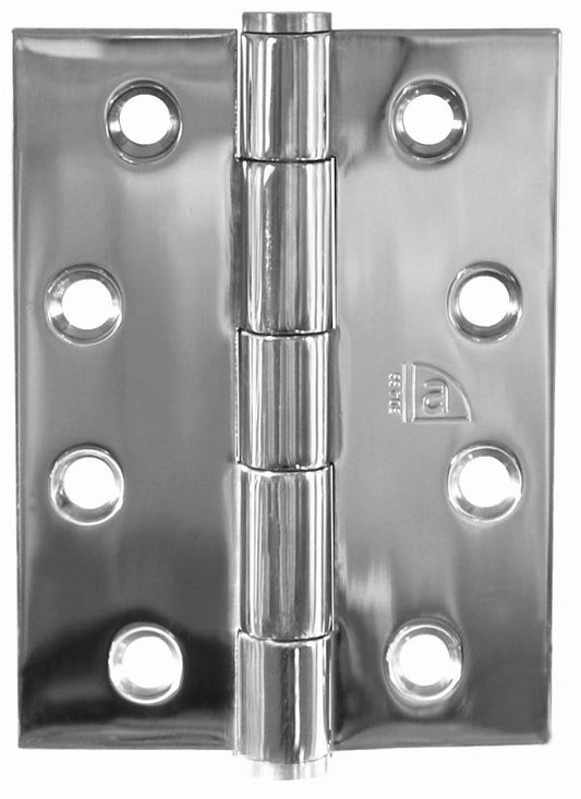 Butt Hinge Fixed Pin inc screws PSS 100x75x2.5mm - Pol SS