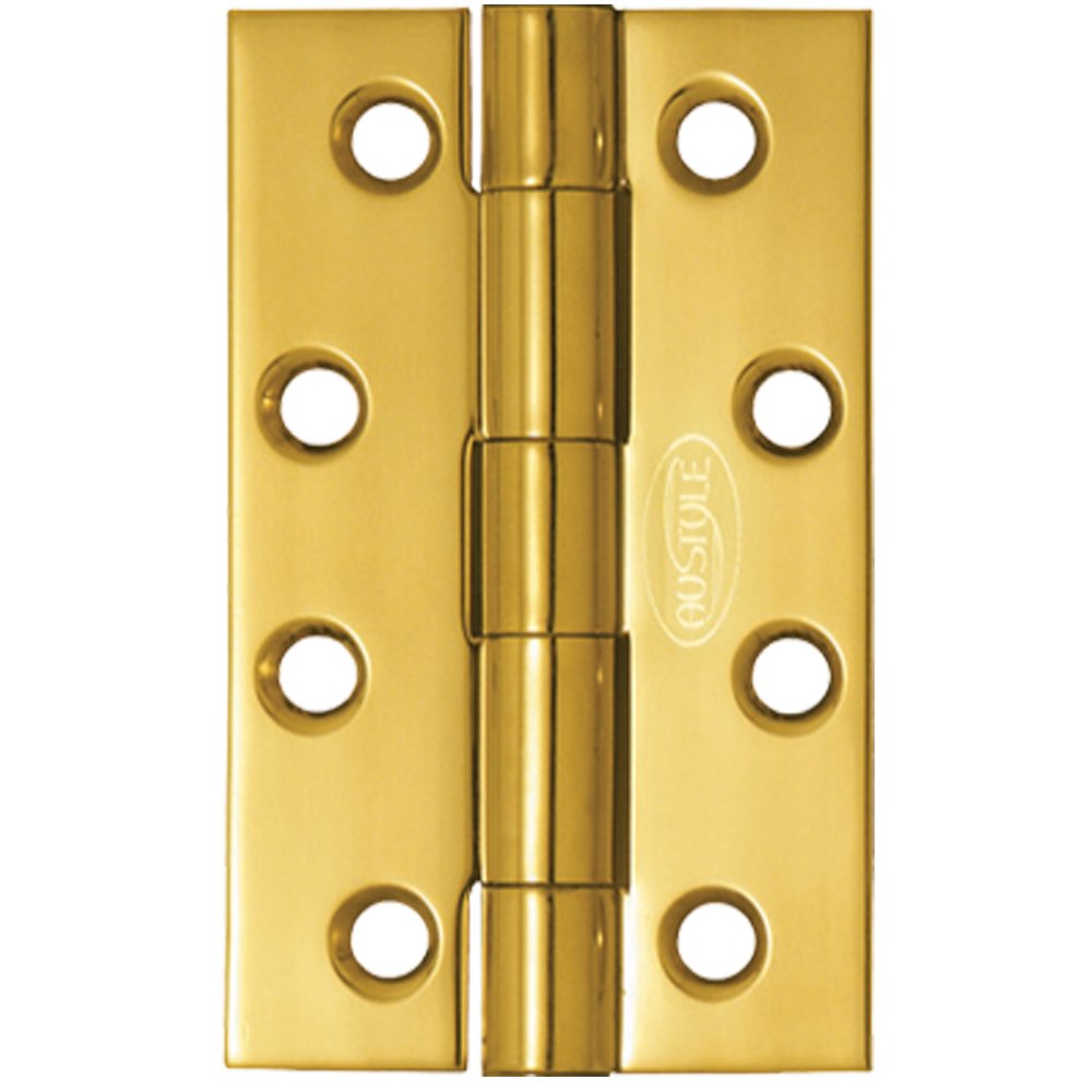 Butt Hinge Fixed Pin inc screws PB 100x100mm - Satin Brass