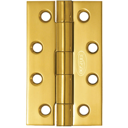 Butt Hinge Fixed Pin inc screws PB 100x100mm - Satin Brass