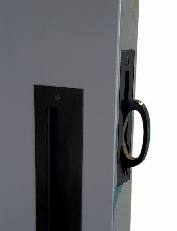 Sliding Door Flush Edge Pull Handle Black 115mm