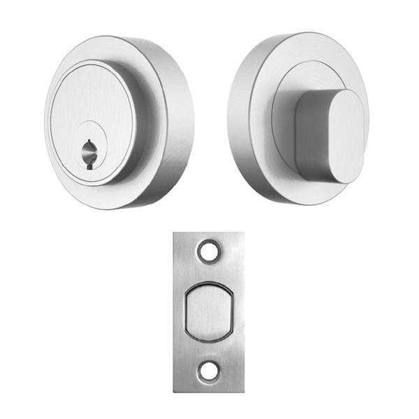 Key/Oval Snib Deadbolt Round Rose SN - Satin Nickel