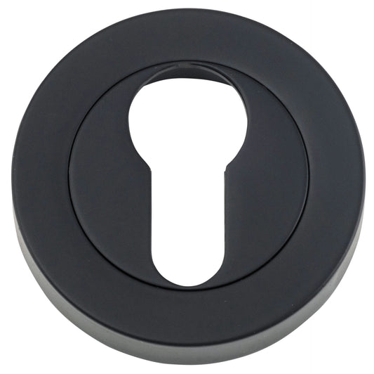 Escutcheon Euro Concealed Fix Round Pair Matt Black D52xP10mm