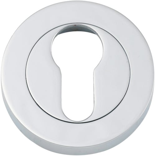 Escutcheon Euro Concealed Fix Round Pair Polished Chrome D52xP10mm