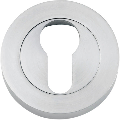 Escutcheon Euro Concealed Fix Round Pair Brushed Chrome D52xP10mm