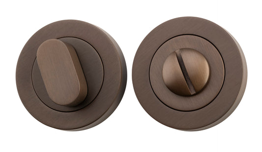 Privacy Turn Oval Rose Round Concealed Fix Signature Brass D52xP23mm