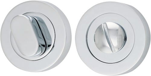 Privacy Turn Oval Rose Round Concealed Fix Polished Chrome D52xP23mm