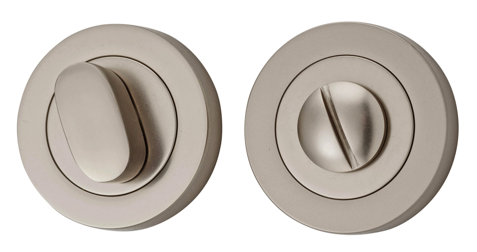 Privacy Turn Oval Rose Round Concealed Fix Satin Nickel D52xP23mm