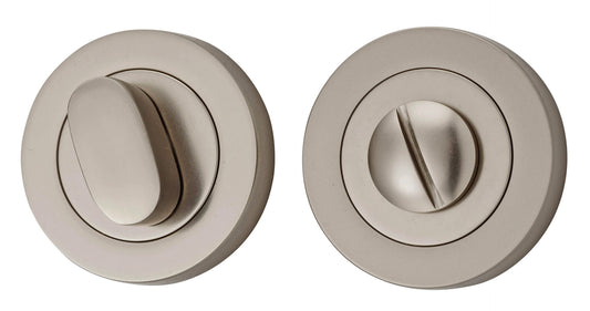 Privacy Turn Oval Rose Round Concealed Fix Satin Nickel D52xP23mm