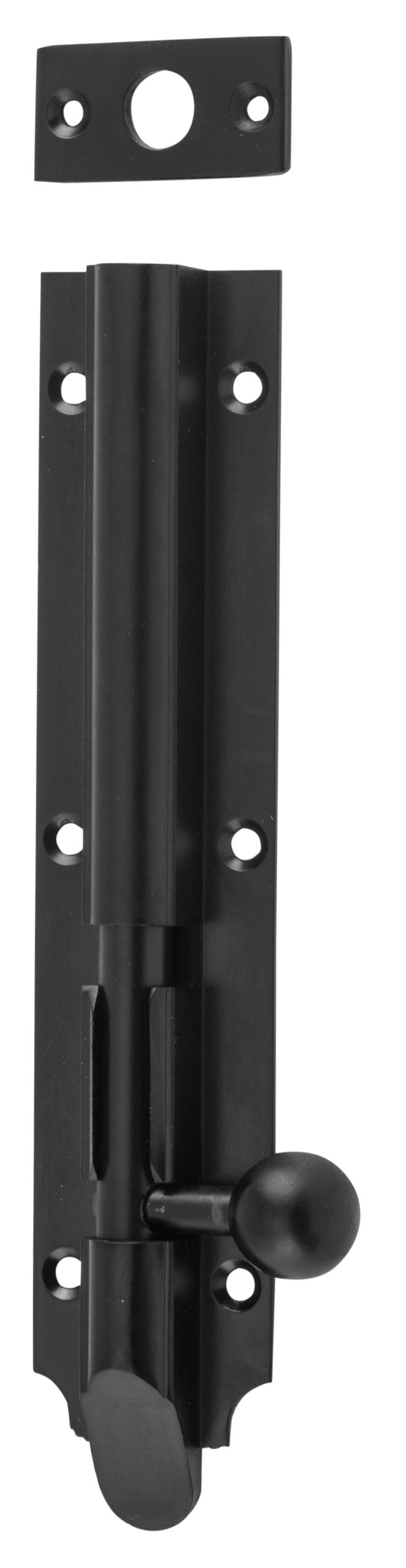 Barrel Bolt Victorian Long Throw Matt Black L150xW32mm Throw 30mm