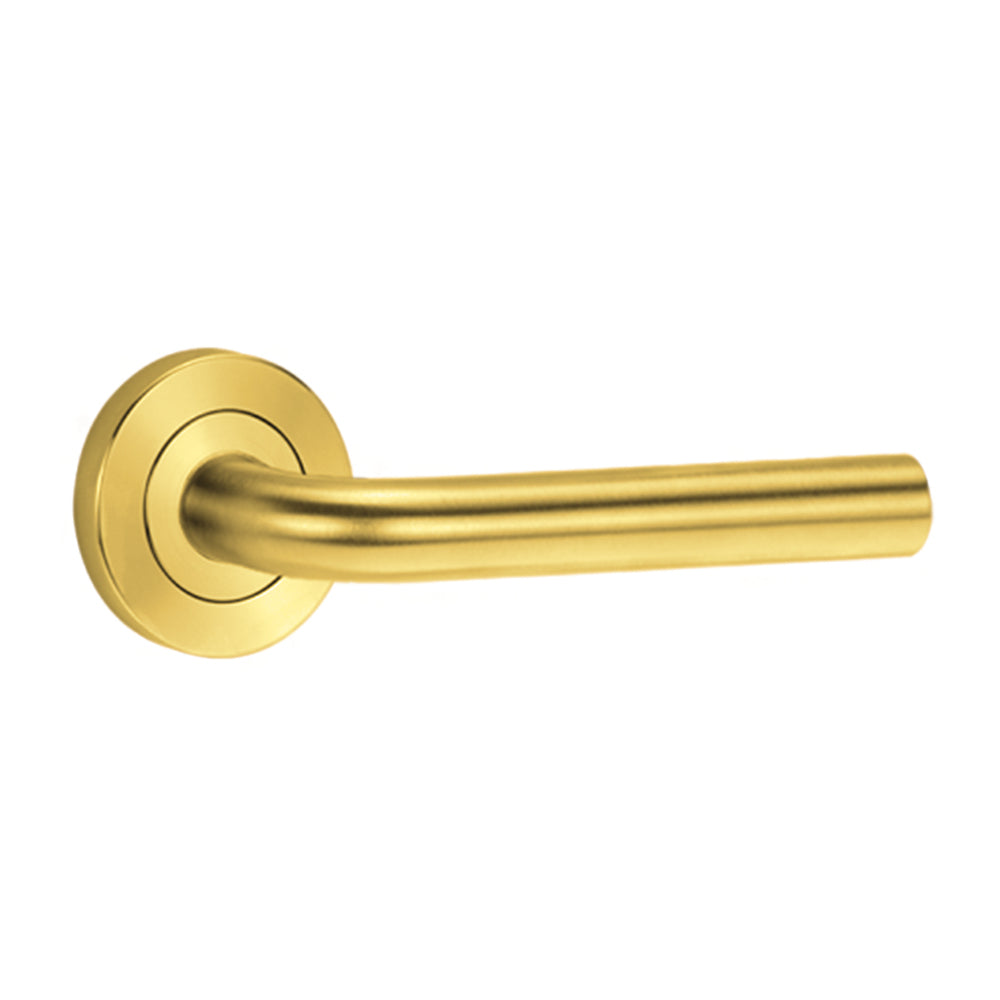 SYMPHONY 97 LEVER ON ROUND ROSE FULL SET - Polished Brass