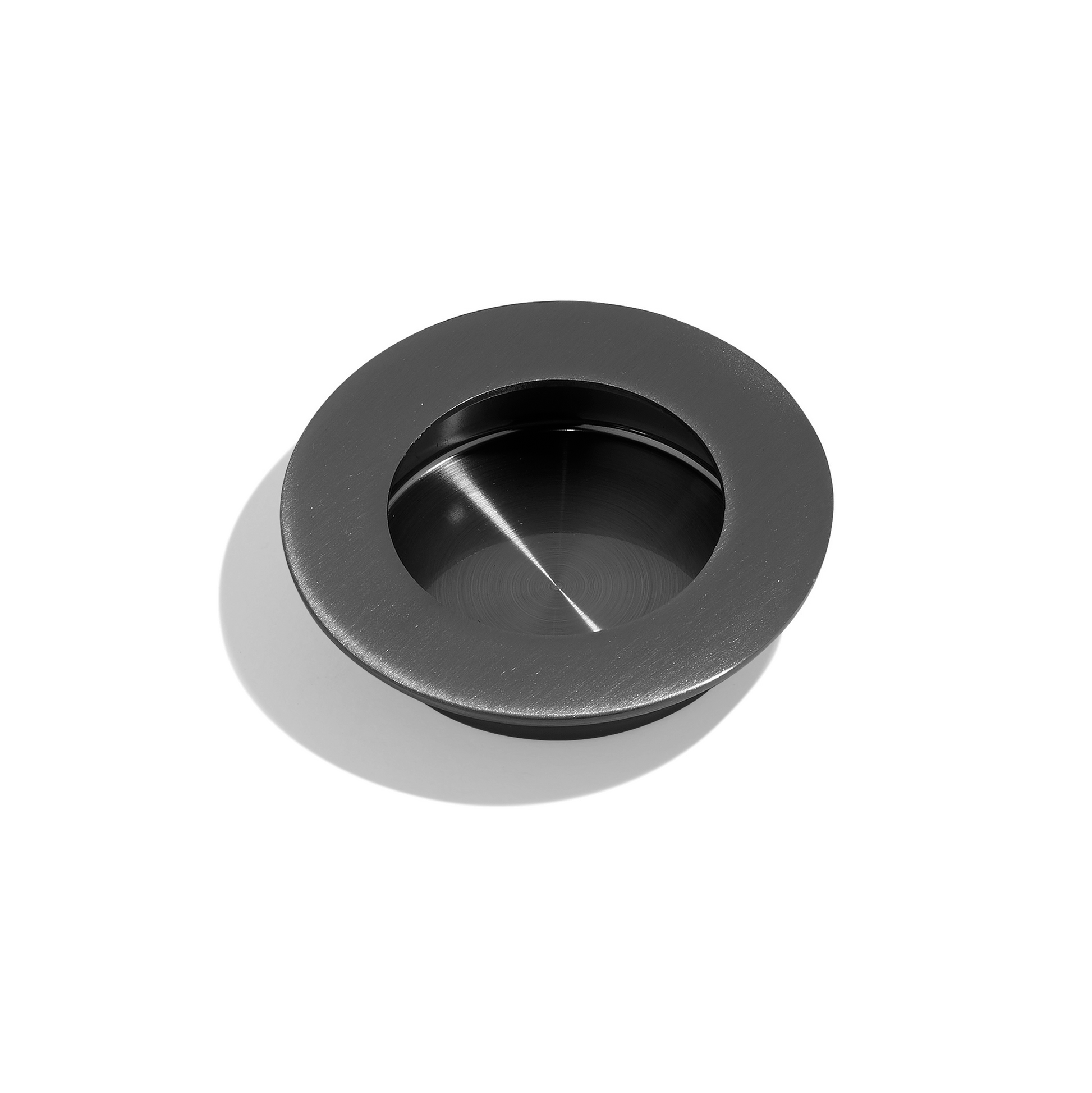 C55 Large Round Sliding Door Flush Pull - Gunmetal