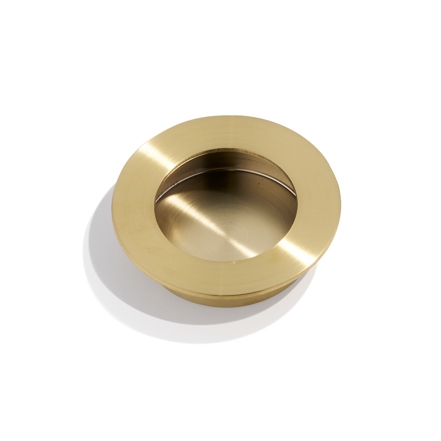 C55 Large Round Sliding Door Flush Pull - Satin Gold
