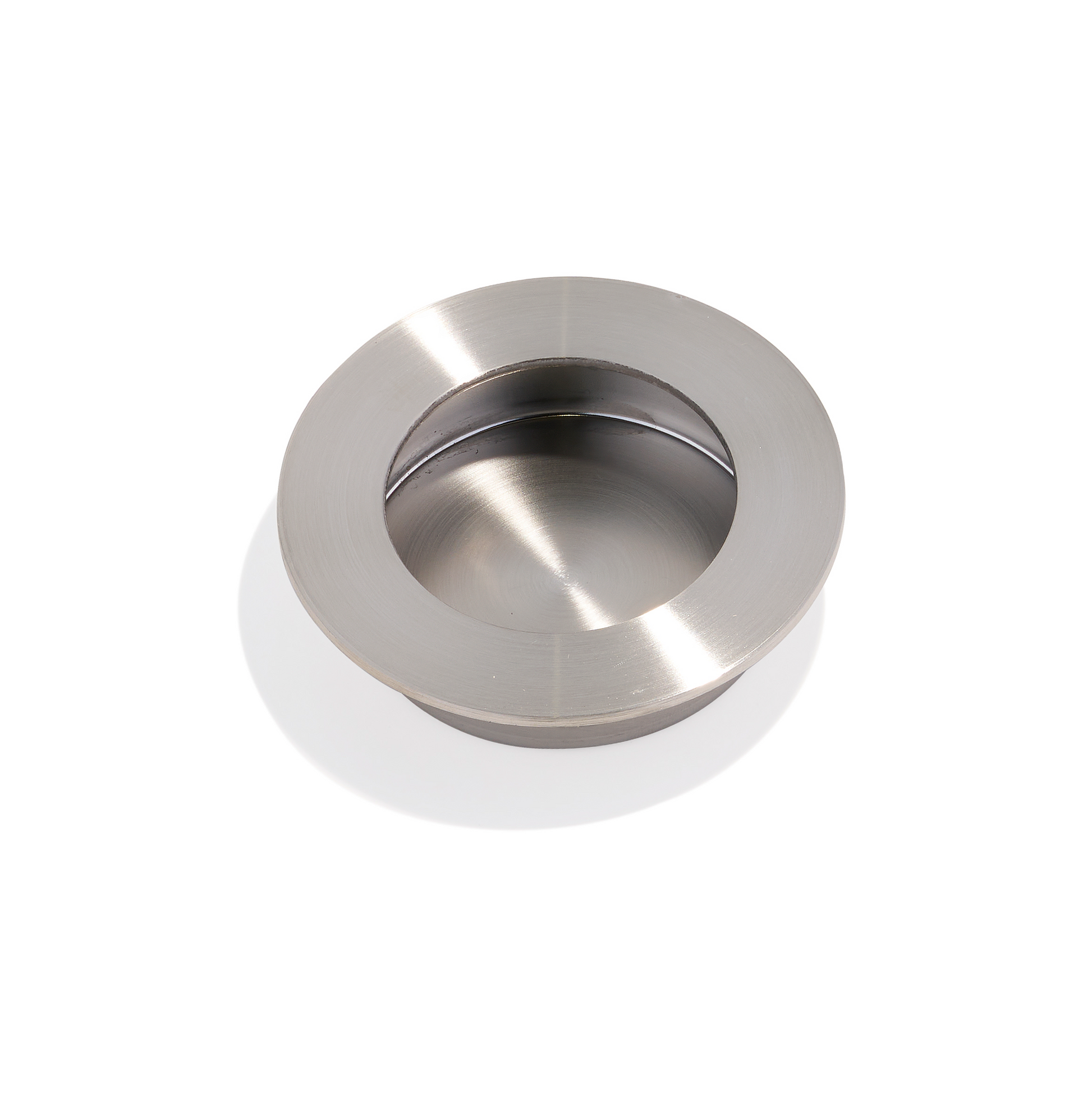 C55 Large Round Sliding Door Flush Pull - Satin Stainless