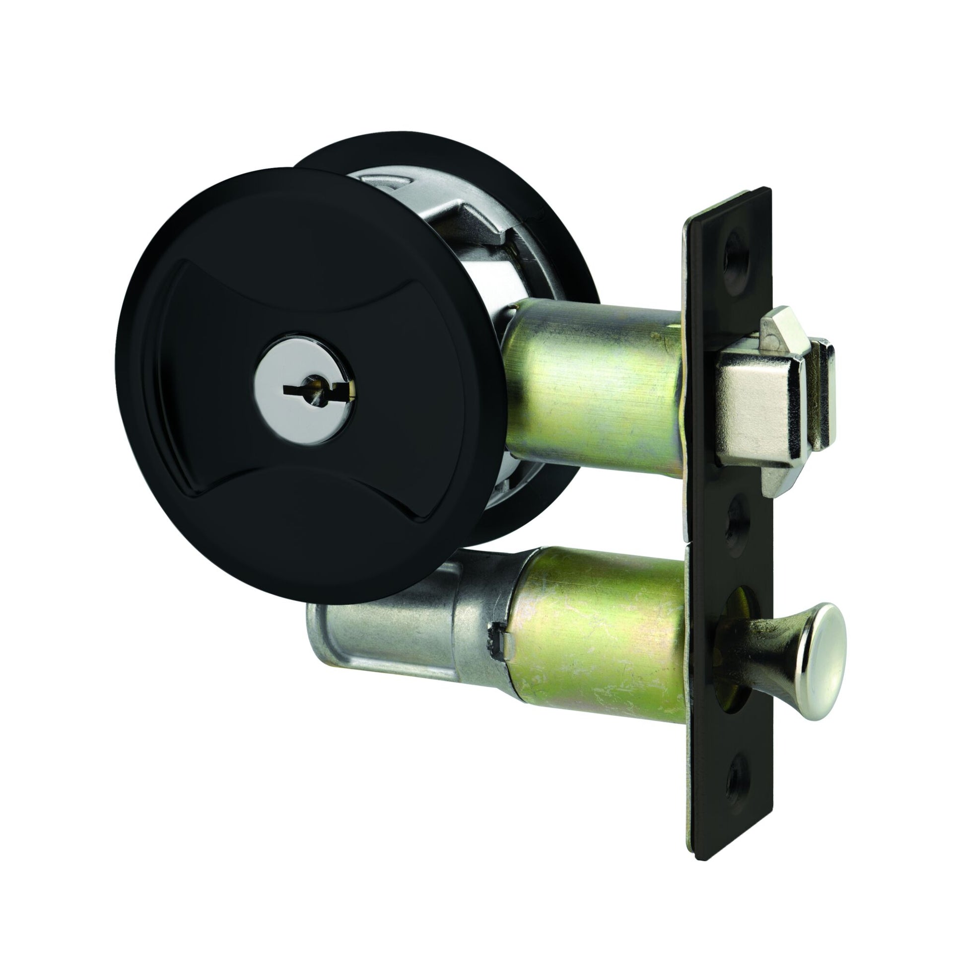 SYMMETRY ROUND CAVITY SLIDING DOOR ENTRANCE SET DP - Matt Black