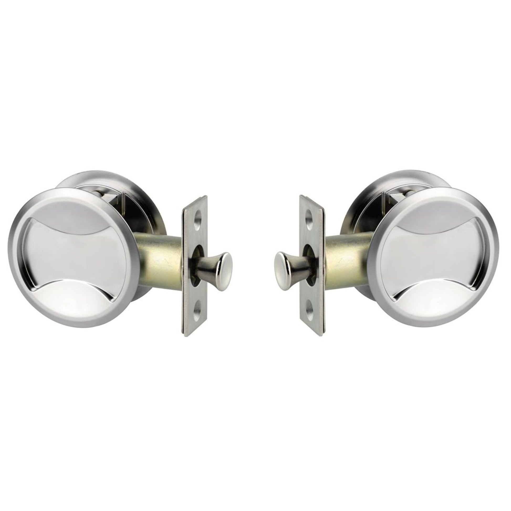 SYMMETRY ROUND CAVITY SLIDING DOOR PASSAGE SET DP - Chrome Plated
