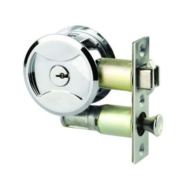 SYMMETRY ROUND CAVITY SLIDING DOOR ENTRANCE SET DP - Chrome Plated