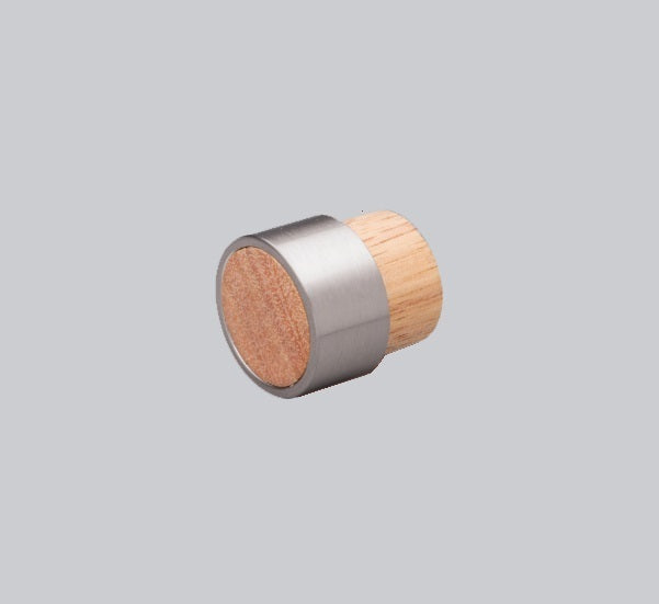 Radio Knob 26mm dia Oak Lacquered with SE ring - Oak/Stainless