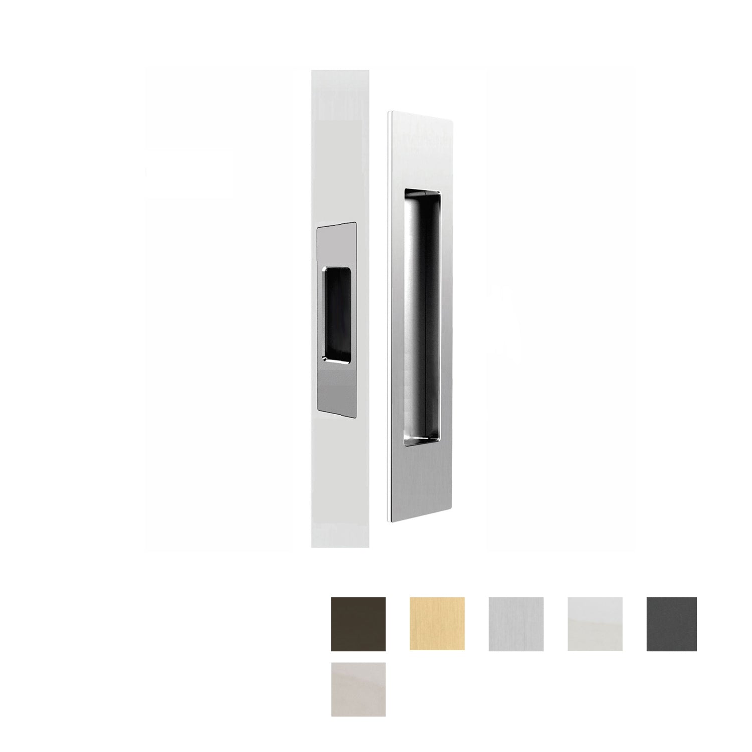 Mardeco rectangular flush pull set incl end pull - Box Pack - Matte Black - FP Overall: 190Hx45W - FP Opening: 125Hx26W - FP Overall depth 12mm - FP Face depth 2mm