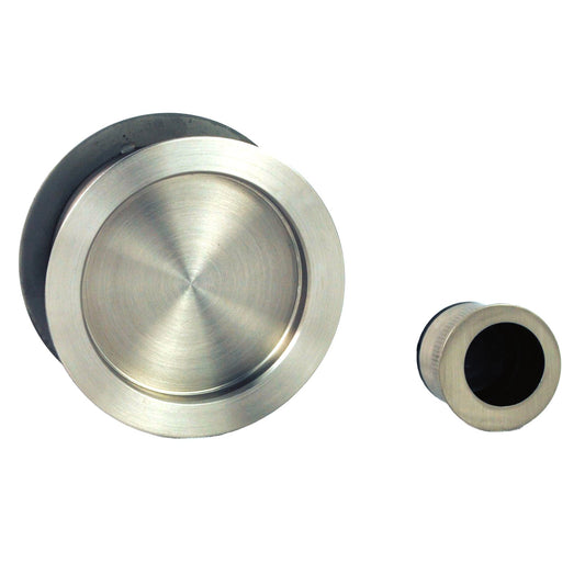 Sliding cavity door round backplate passage set incl. end pull stainless steel 9325569019586