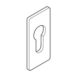 BDS Small Escutcheon for Euro Cylinder with Adhesive Fixing 30x66x1.5mm SSS - SPEUROS - PSS