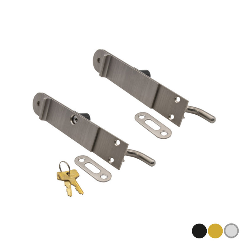 DOv 200mm dropbolt, keyed, PVD Brass