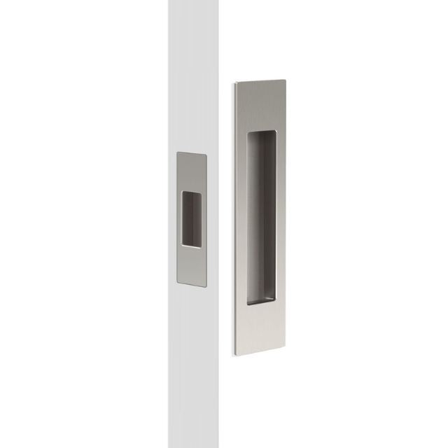 Mardeco rectangular flush pull set incl end pull - Box Pack - Brushed Nickel - FP Overall: 190Hx45W - FP Opening: 125Hx26W - FP Overall depth 12mm - FP Face depth 2mm