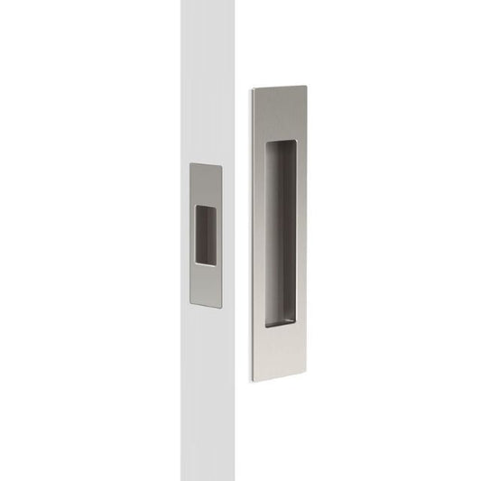 Mardeco rectangular flush pull set incl end pull - Box Pack - Brushed Nickel - FP Overall: 190Hx45W - FP Opening: 125Hx26W - FP Overall depth 12mm - FP Face depth 2mm