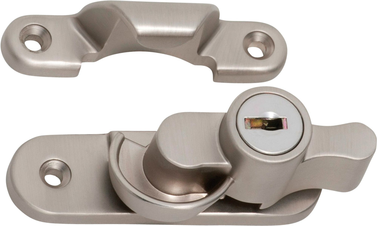Sash Fastener Locking Zinc Alloy Satin Nickel L64xW20mm - Satin Nickc