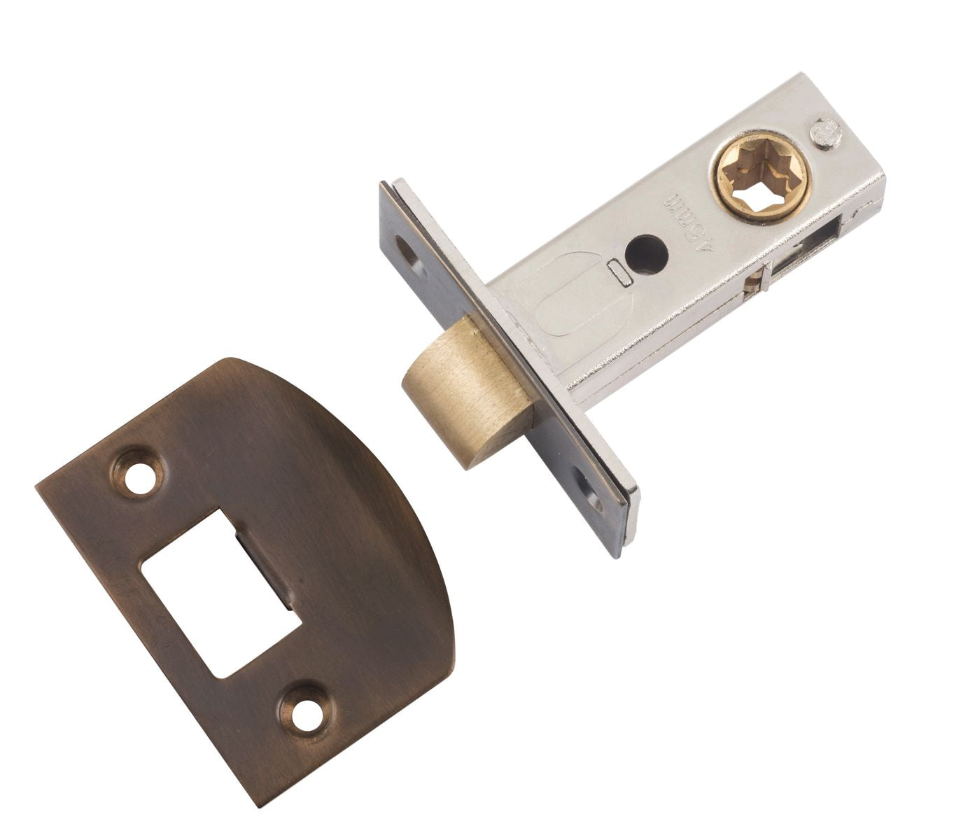 Tube Latch Split Cam 'D' Striker Antique Brass Backset 45mm
