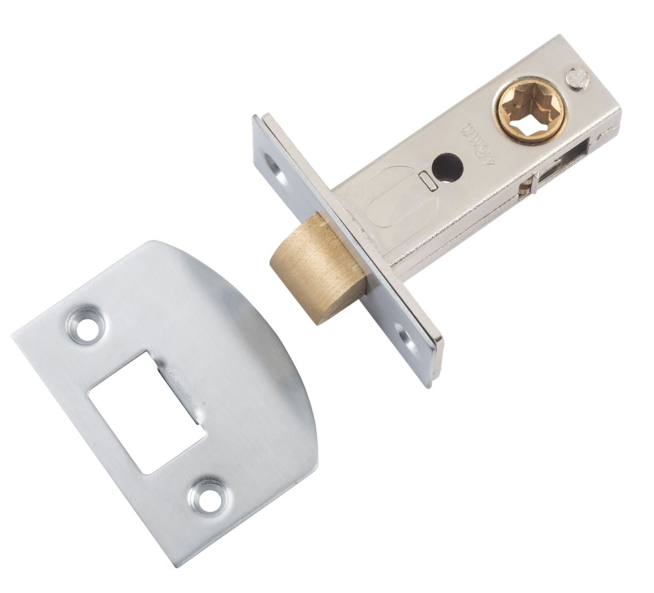 Tube Latch Split Cam 'D' Striker Satin Chrome Backset 45mm